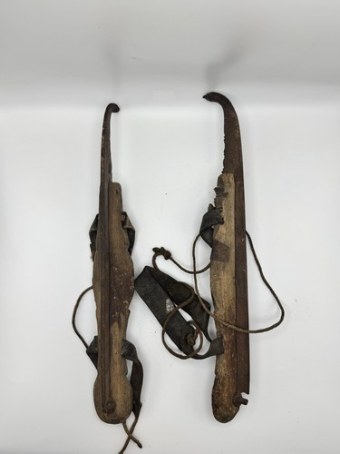 Rare antique wooden ice skates - rare,